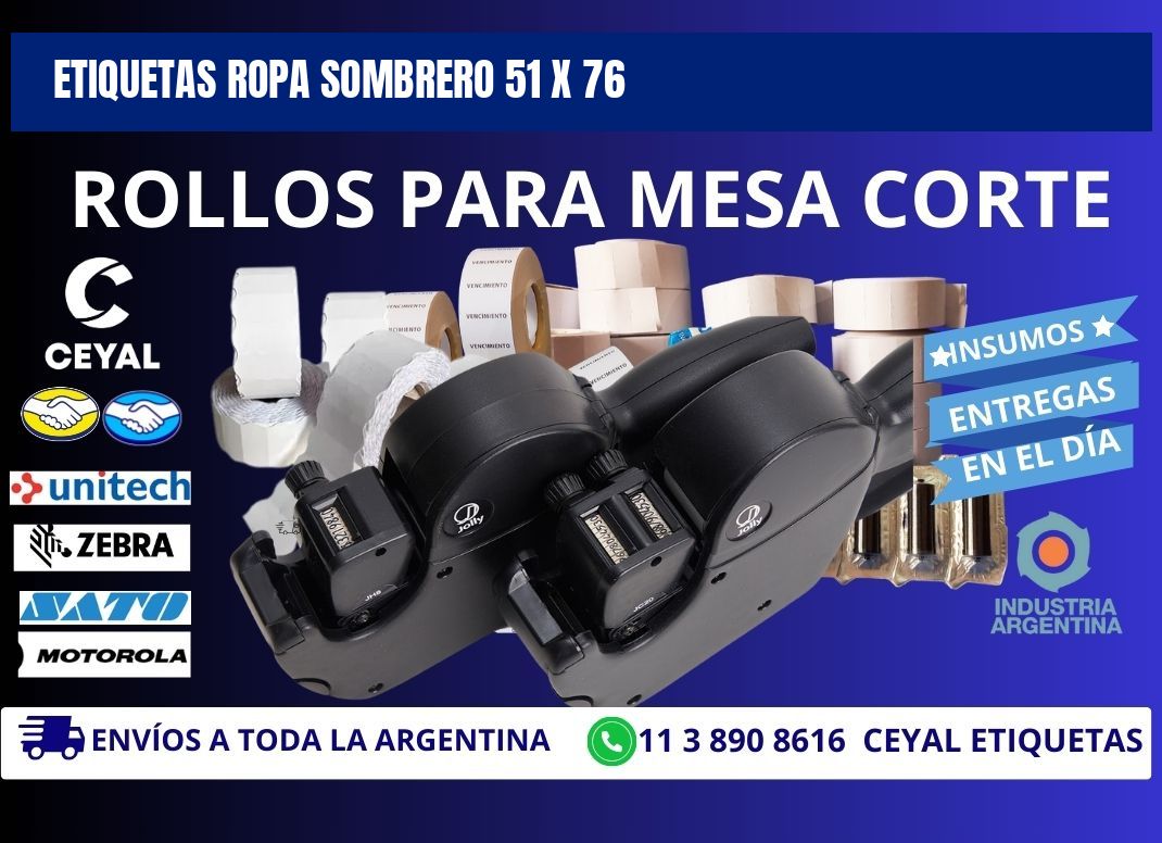 ETIQUETAS ROPA SOMBRERO 51 x 76