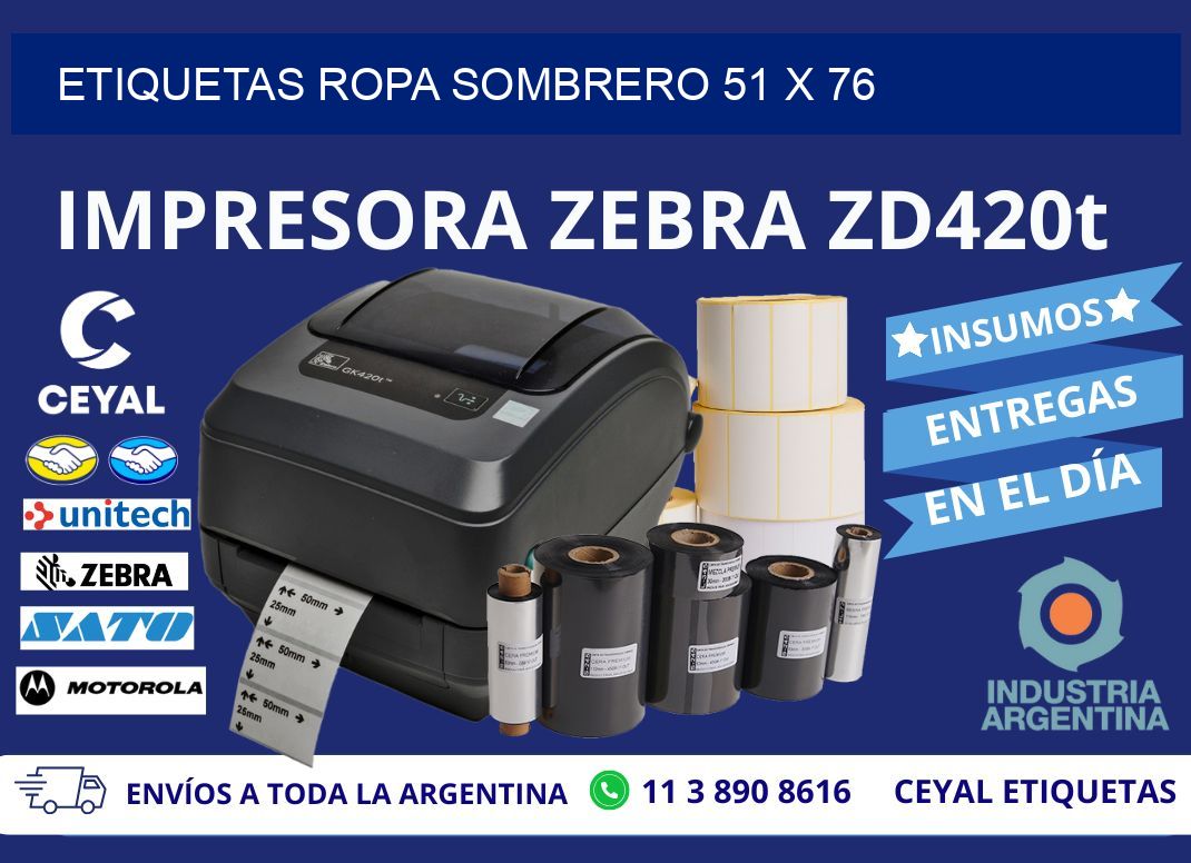 ETIQUETAS ROPA SOMBRERO 51 x 76