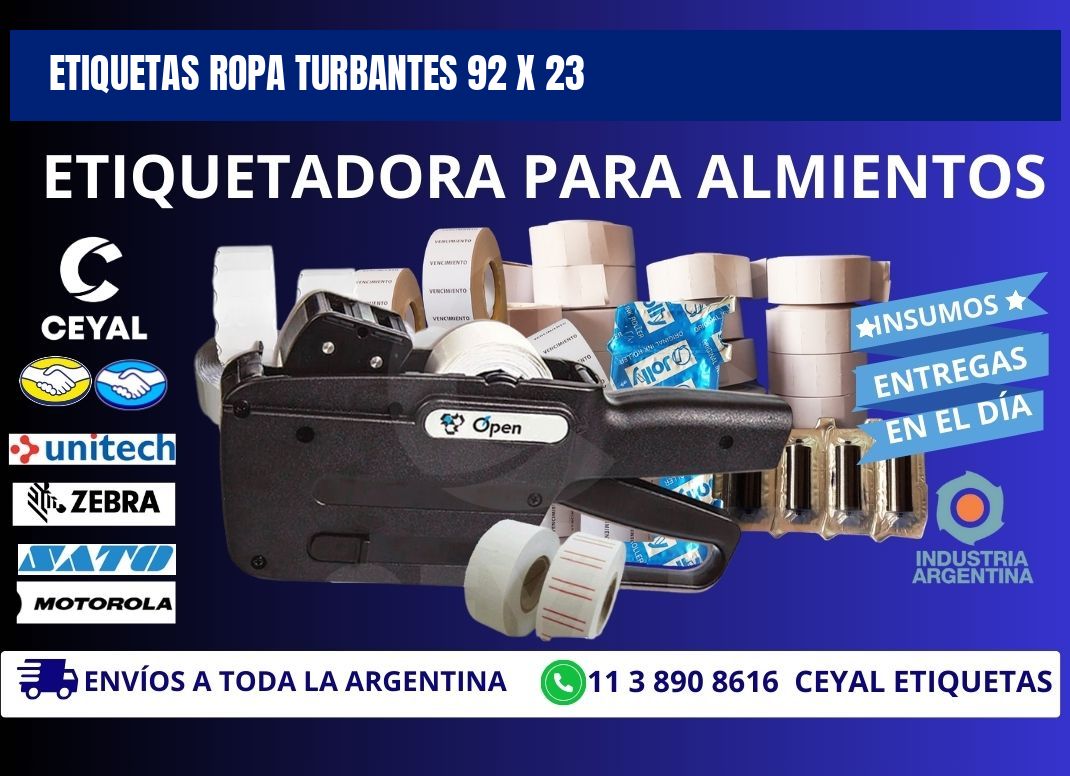 ETIQUETAS ROPA TURBANTES 92 x 23