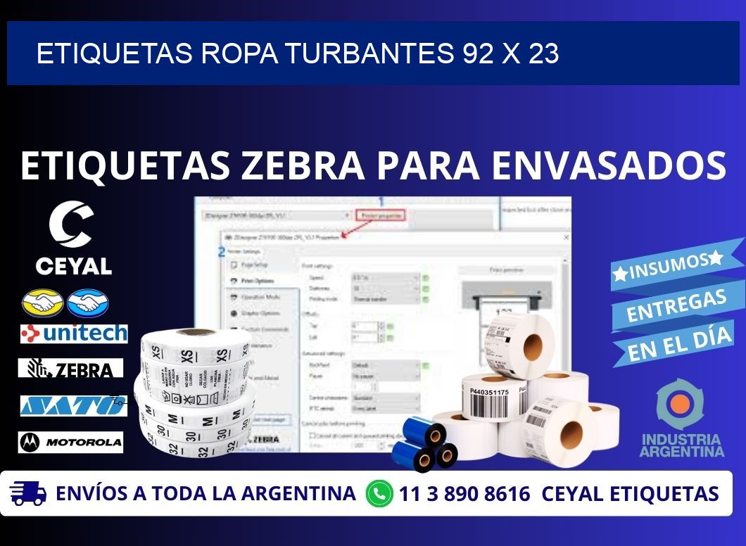 ETIQUETAS ROPA TURBANTES 92 x 23