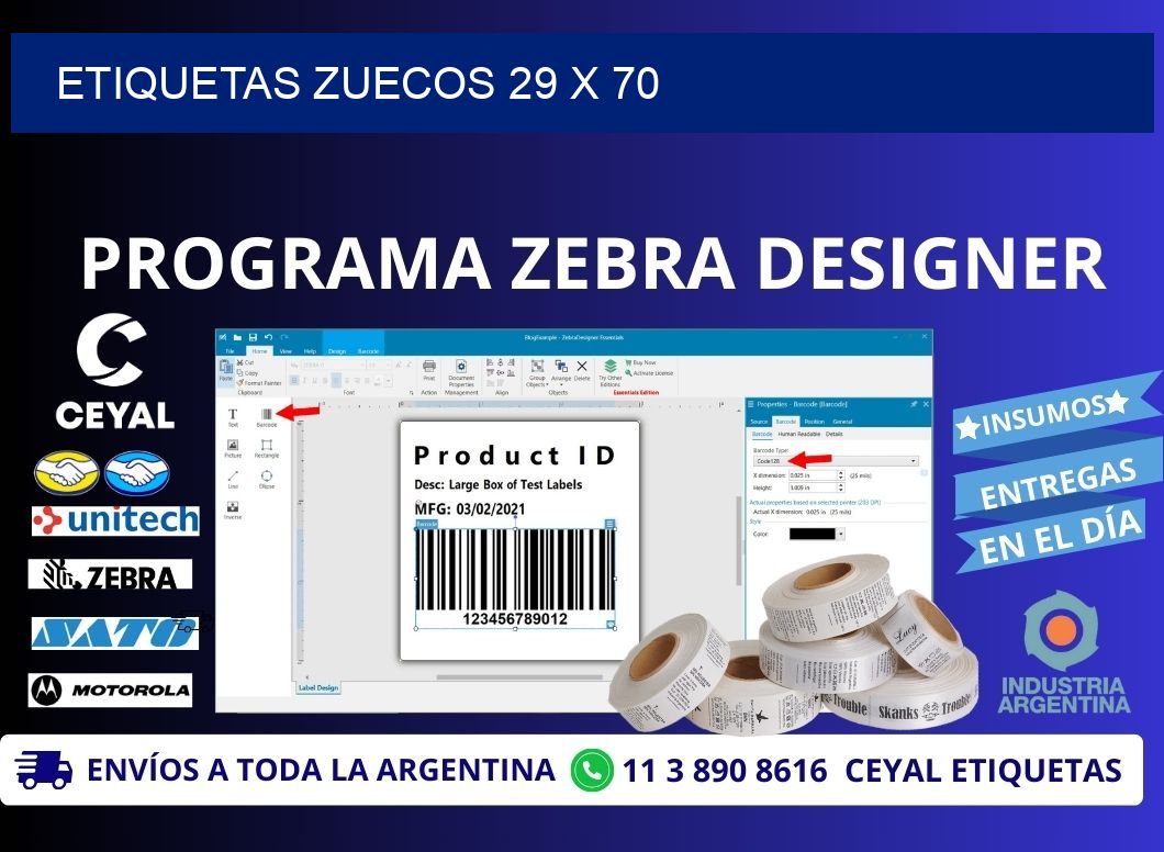 ETIQUETAS ZUECOS 29 x 70