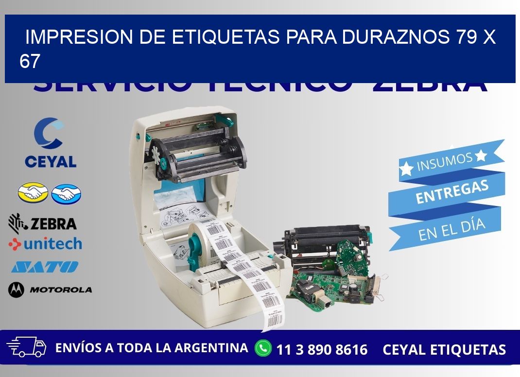 IMPRESION DE ETIQUETAS PARA DURAZNOS 79 x 67