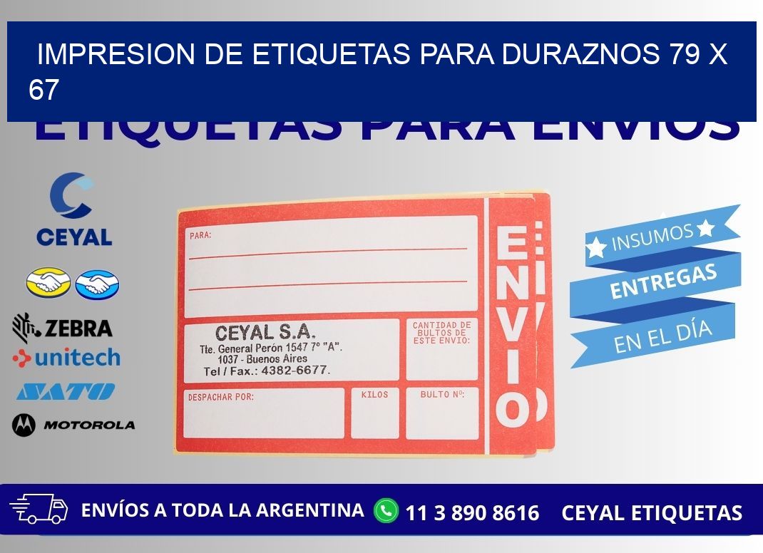 IMPRESION DE ETIQUETAS PARA DURAZNOS 79 x 67