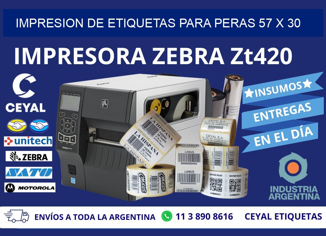 IMPRESION DE ETIQUETAS PARA PERAS 57 x 30