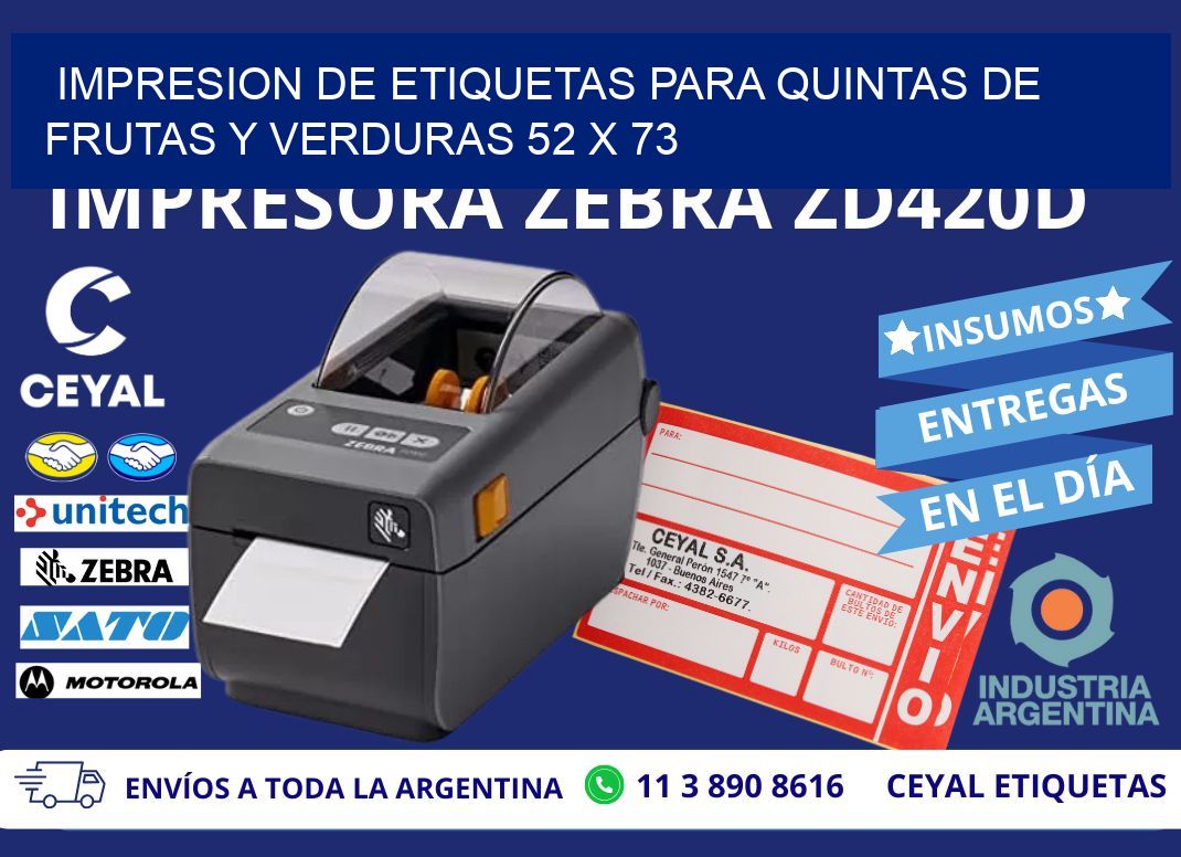 IMPRESION DE ETIQUETAS PARA QUINTAS DE FRUTAS Y VERDURAS 52 x 73
