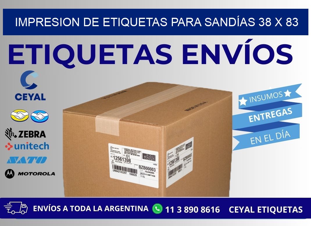 IMPRESION DE ETIQUETAS PARA SANDÍAS 38 x 83