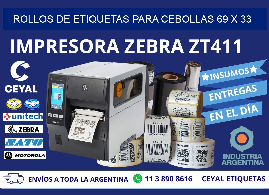 ROLLOS DE ETIQUETAS PARA CEBOLLAS 69 x 33