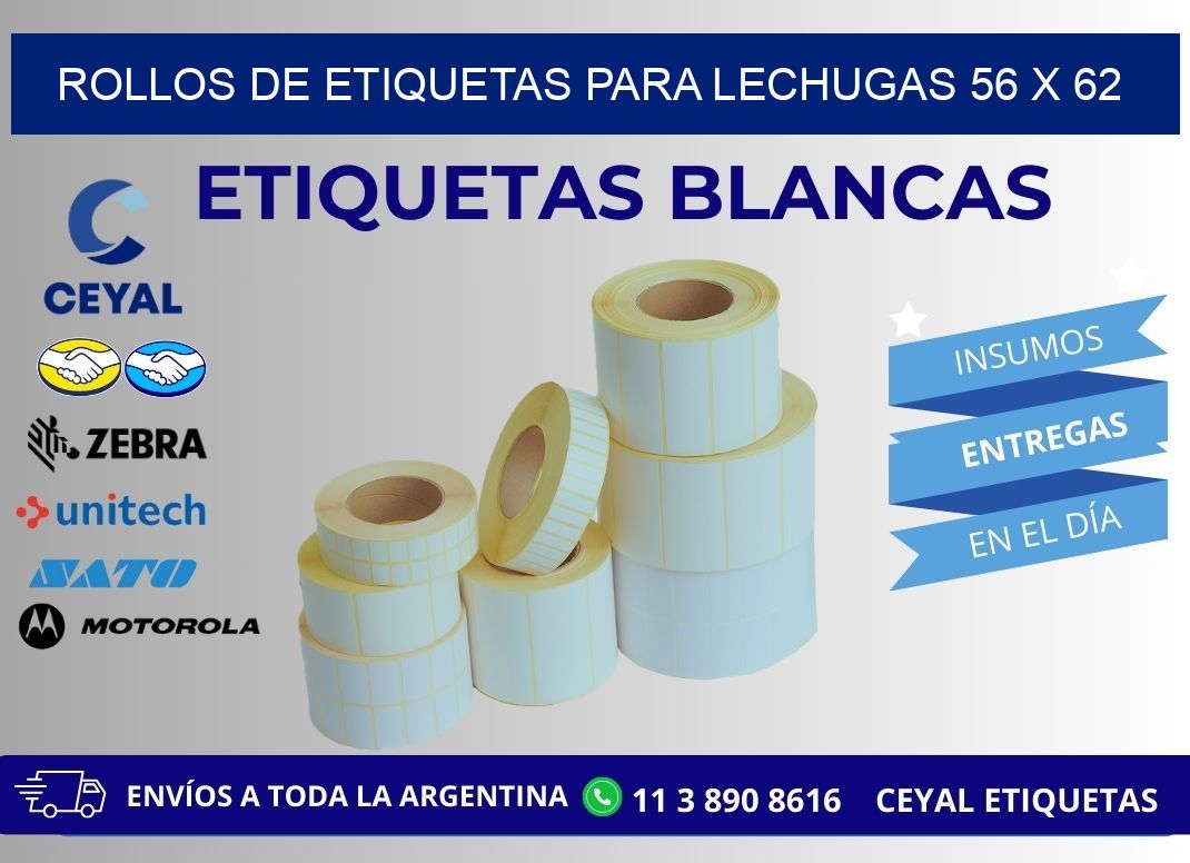 ROLLOS DE ETIQUETAS PARA LECHUGAS 56 x 62