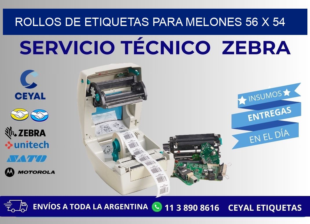 ROLLOS DE ETIQUETAS PARA MELONES 56 x 54
