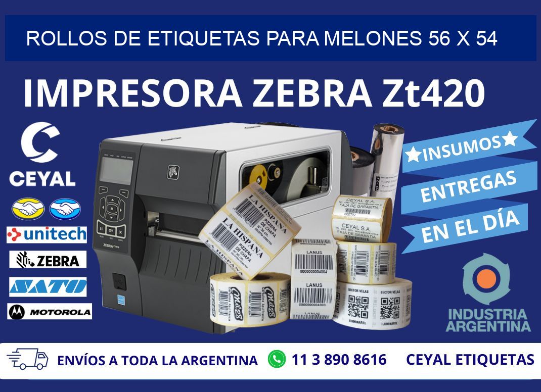ROLLOS DE ETIQUETAS PARA MELONES 56 x 54