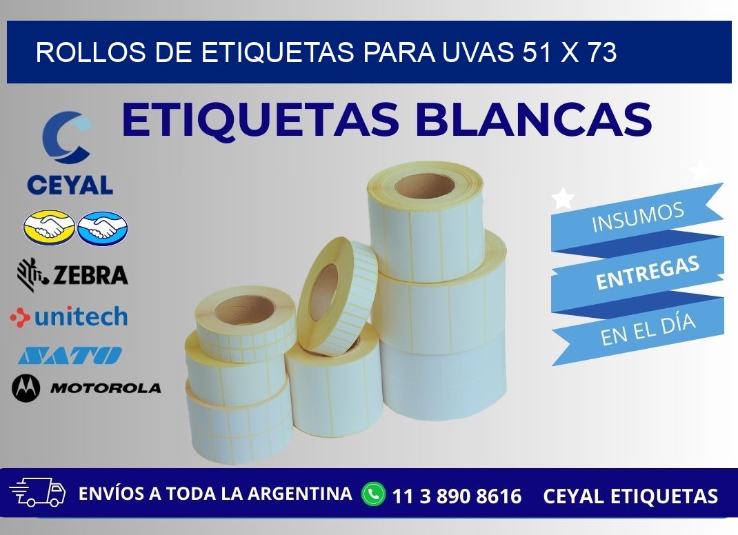ROLLOS DE ETIQUETAS PARA UVAS 51 x 73