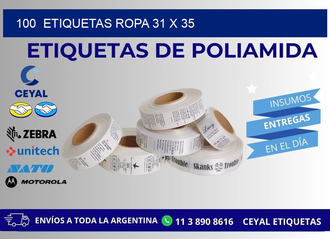 100  ETIQUETAS ROPA 31 x 35
