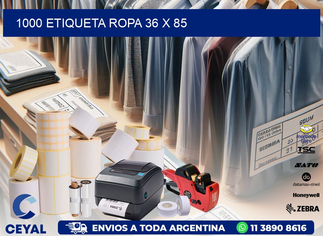 1000 ETIQUETA ROPA 36 x 85