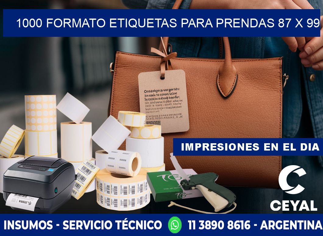 1000 FORMATO ETIQUETAS PARA PRENDAS 87 x 99