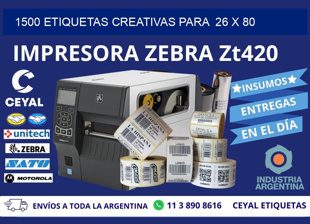 1500 ETIQUETAS CREATIVAS PARA  26 x 80