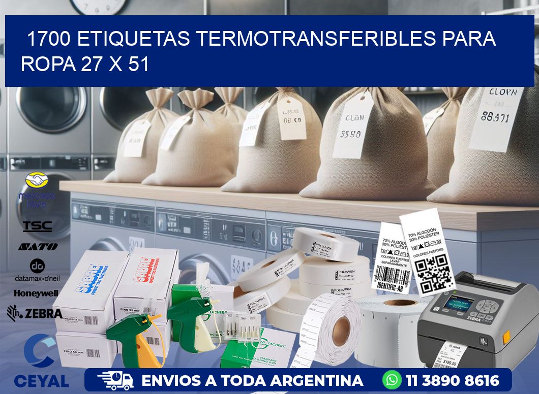 1700 ETIQUETAS TERMOTRANSFERIBLES PARA ROPA 27 x 51