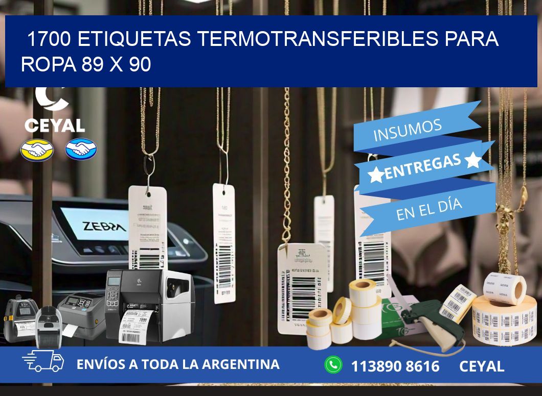 1700 ETIQUETAS TERMOTRANSFERIBLES PARA ROPA 89 x 90