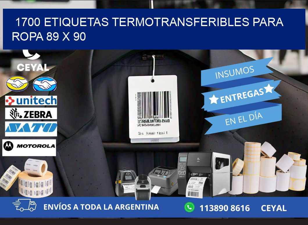 1700 ETIQUETAS TERMOTRANSFERIBLES PARA ROPA 89 x 90