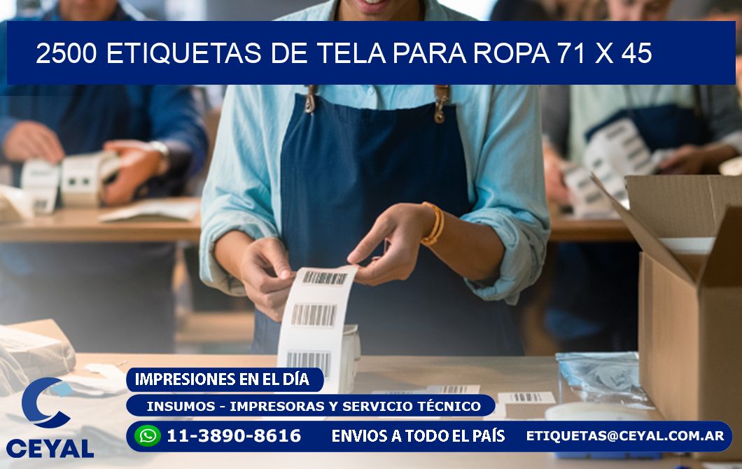 2500 ETIQUETAS DE TELA PARA ROPA 71 x 45