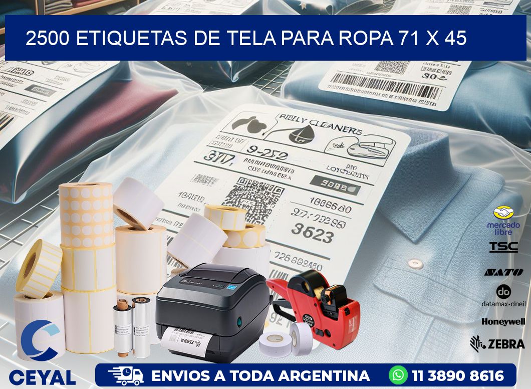 2500 ETIQUETAS DE TELA PARA ROPA 71 x 45