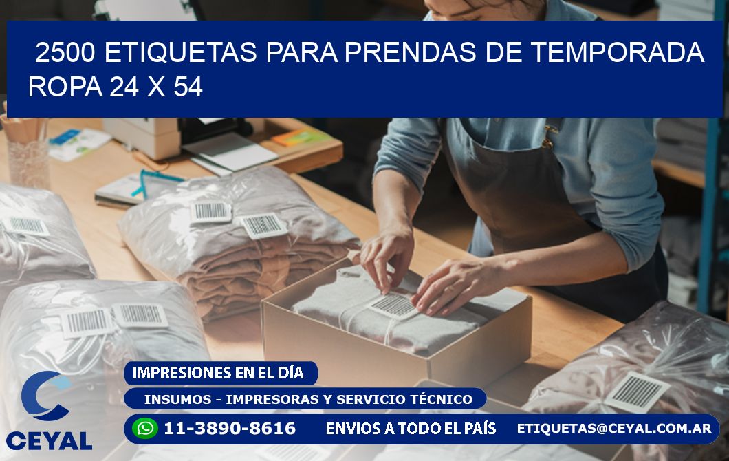 2500 ETIQUETAS PARA PRENDAS DE TEMPORADA ROPA 24 x 54