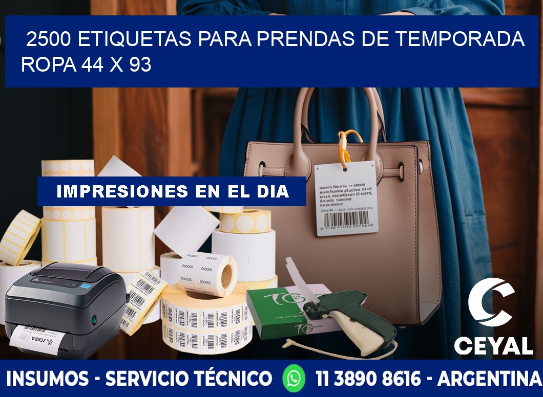 2500 ETIQUETAS PARA PRENDAS DE TEMPORADA ROPA 44 x 93