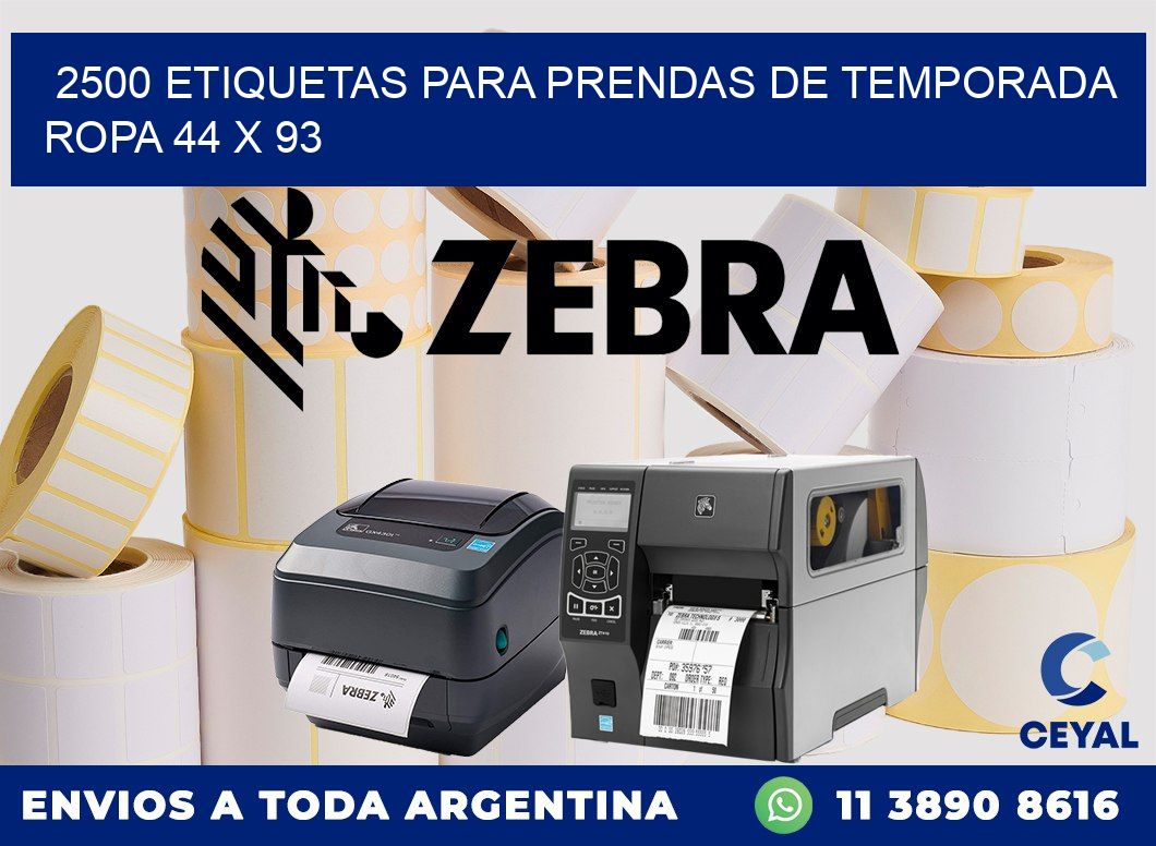 2500 ETIQUETAS PARA PRENDAS DE TEMPORADA ROPA 44 x 93