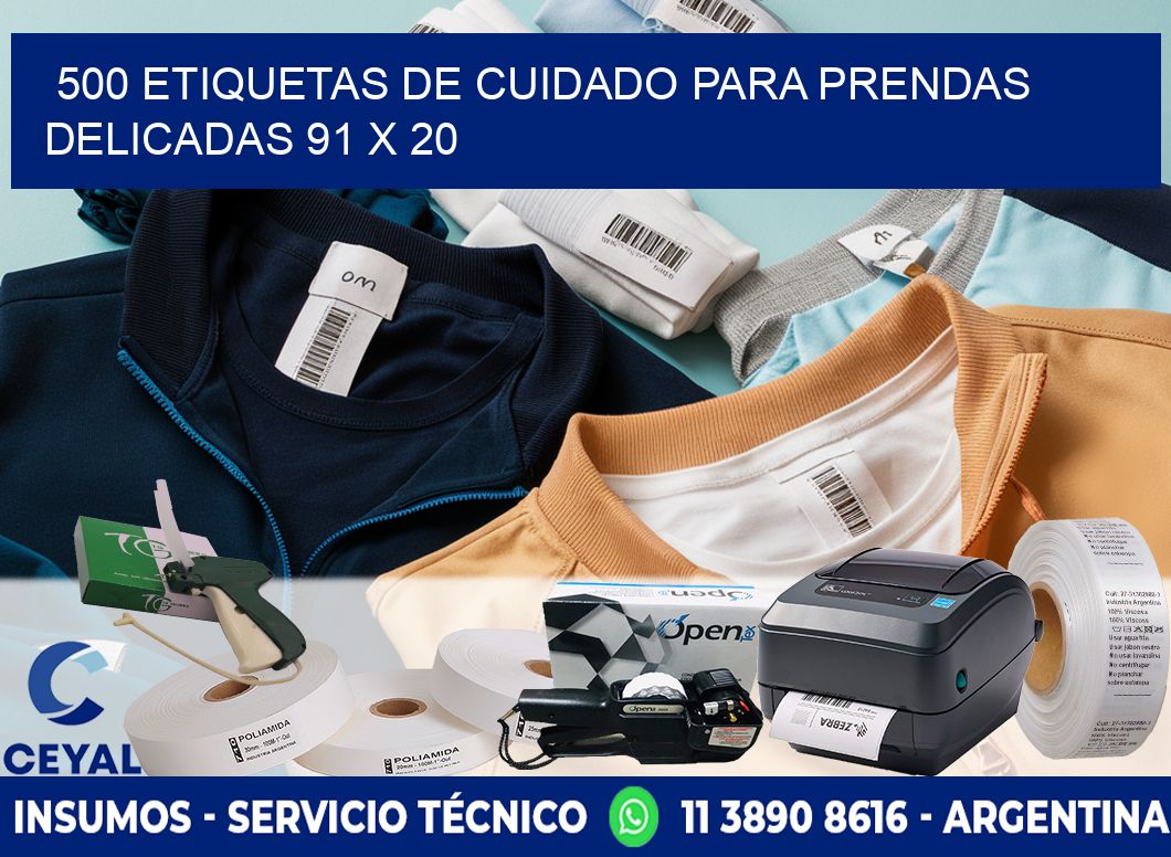 500 ETIQUETAS DE CUIDADO PARA PRENDAS DELICADAS 91 x 20