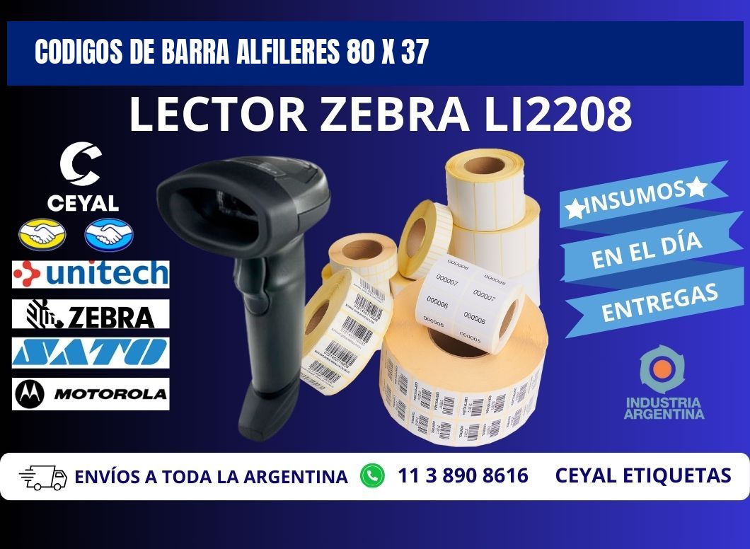 CODIGOS DE BARRA ALFILERES 80 x 37