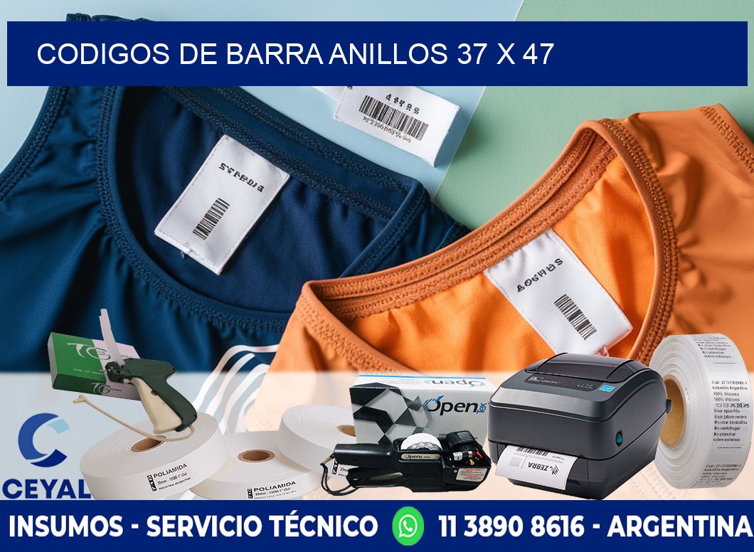 CODIGOS DE BARRA ANILLOS 37 x 47