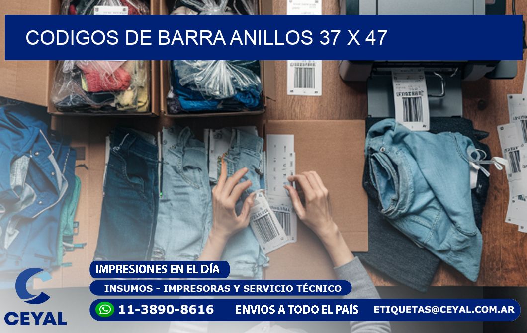 CODIGOS DE BARRA ANILLOS 37 x 47