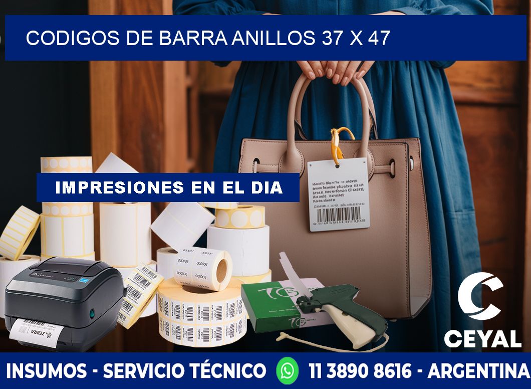 CODIGOS DE BARRA ANILLOS 37 x 47
