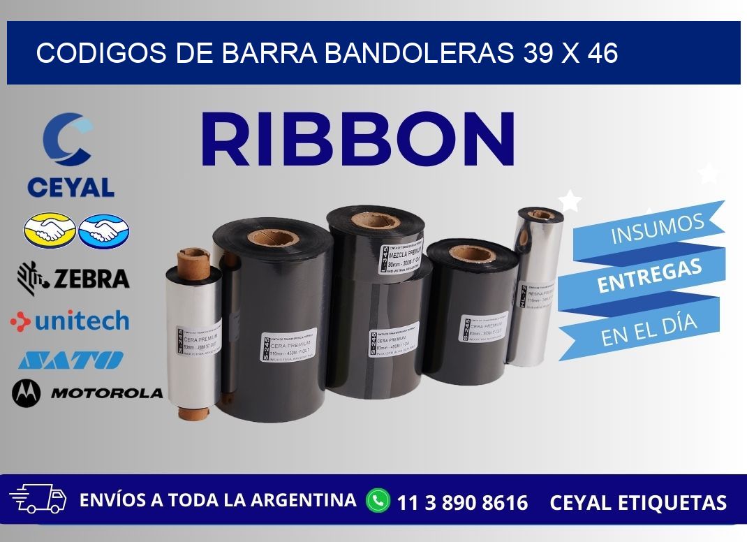 CODIGOS DE BARRA BANDOLERAS 39 x 46