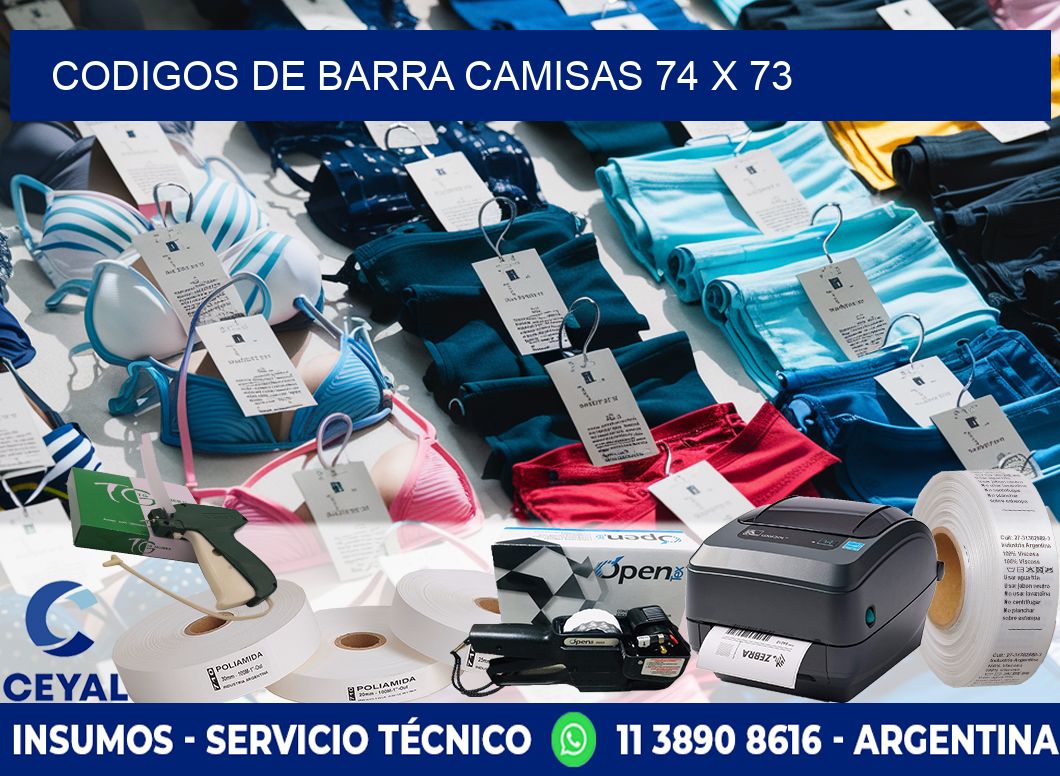 CODIGOS DE BARRA CAMISAS 74 x 73