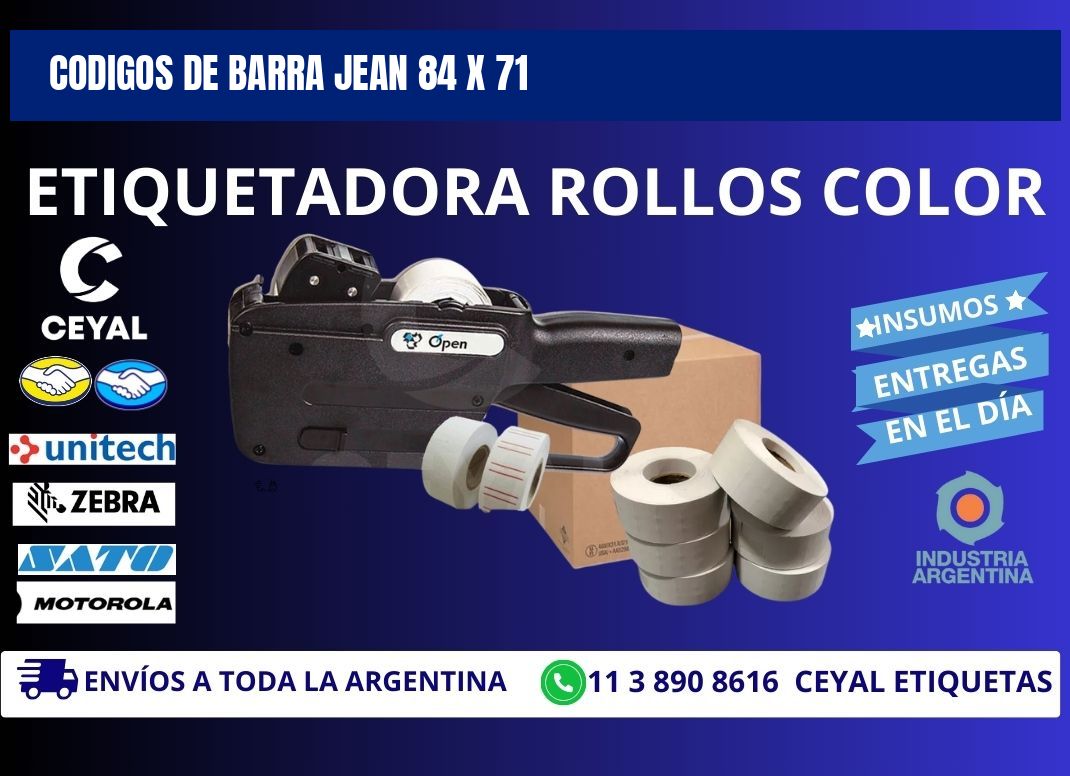 CODIGOS DE BARRA JEAN 84 x 71