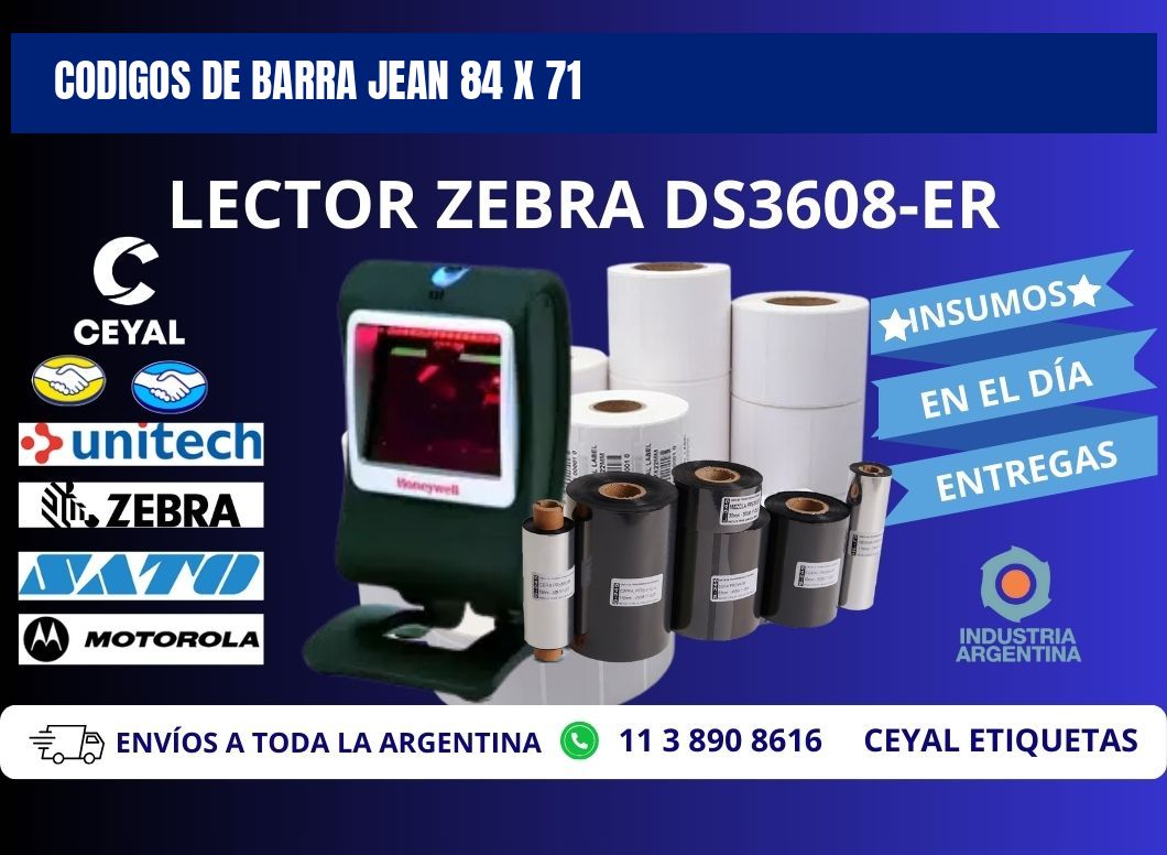 CODIGOS DE BARRA JEAN 84 x 71