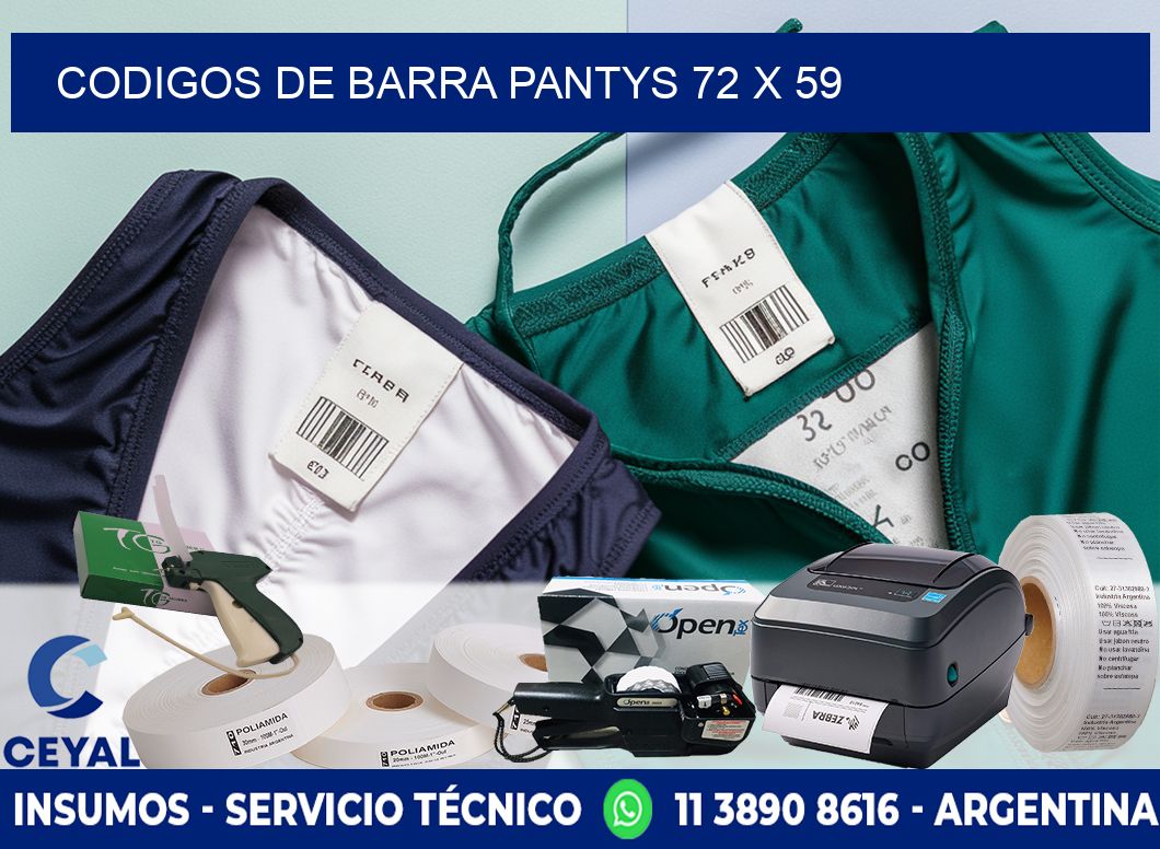 CODIGOS DE BARRA PANTYS 72 x 59