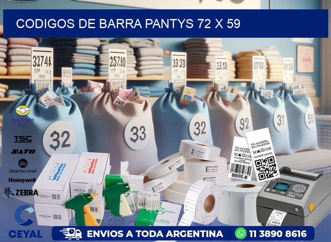 CODIGOS DE BARRA PANTYS 72 x 59