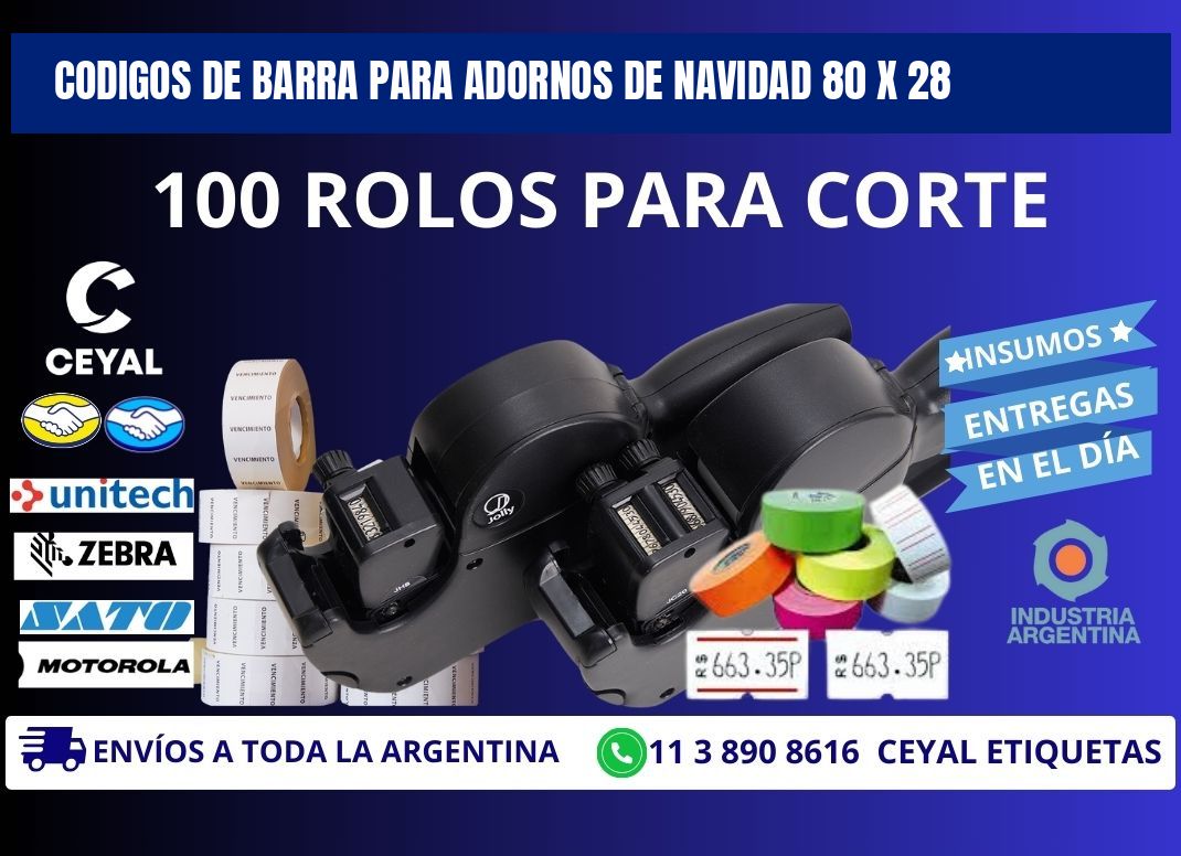 CODIGOS DE BARRA PARA ADORNOS DE NAVIDAD 80 x 28
