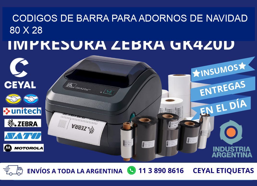 CODIGOS DE BARRA PARA ADORNOS DE NAVIDAD 80 x 28