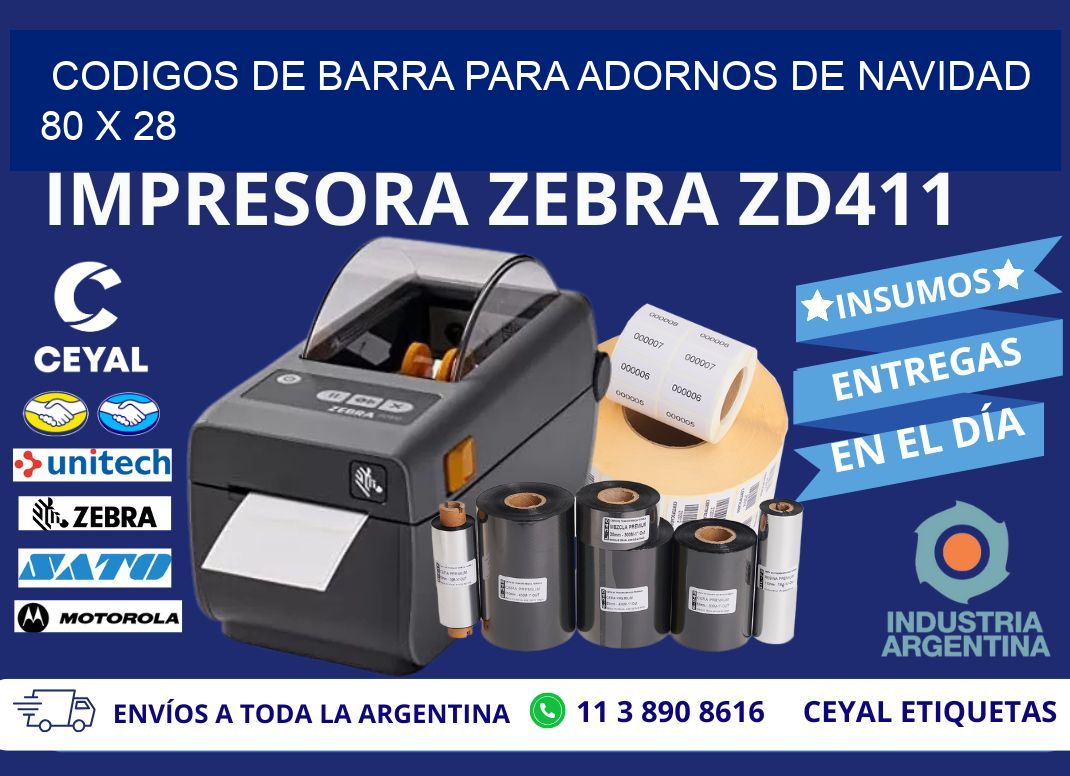 CODIGOS DE BARRA PARA ADORNOS DE NAVIDAD 80 x 28