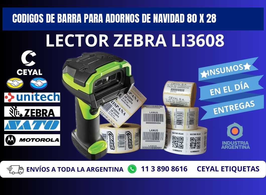 CODIGOS DE BARRA PARA ADORNOS DE NAVIDAD 80 x 28