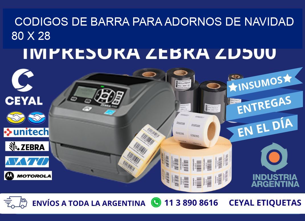 CODIGOS DE BARRA PARA ADORNOS DE NAVIDAD 80 x 28
