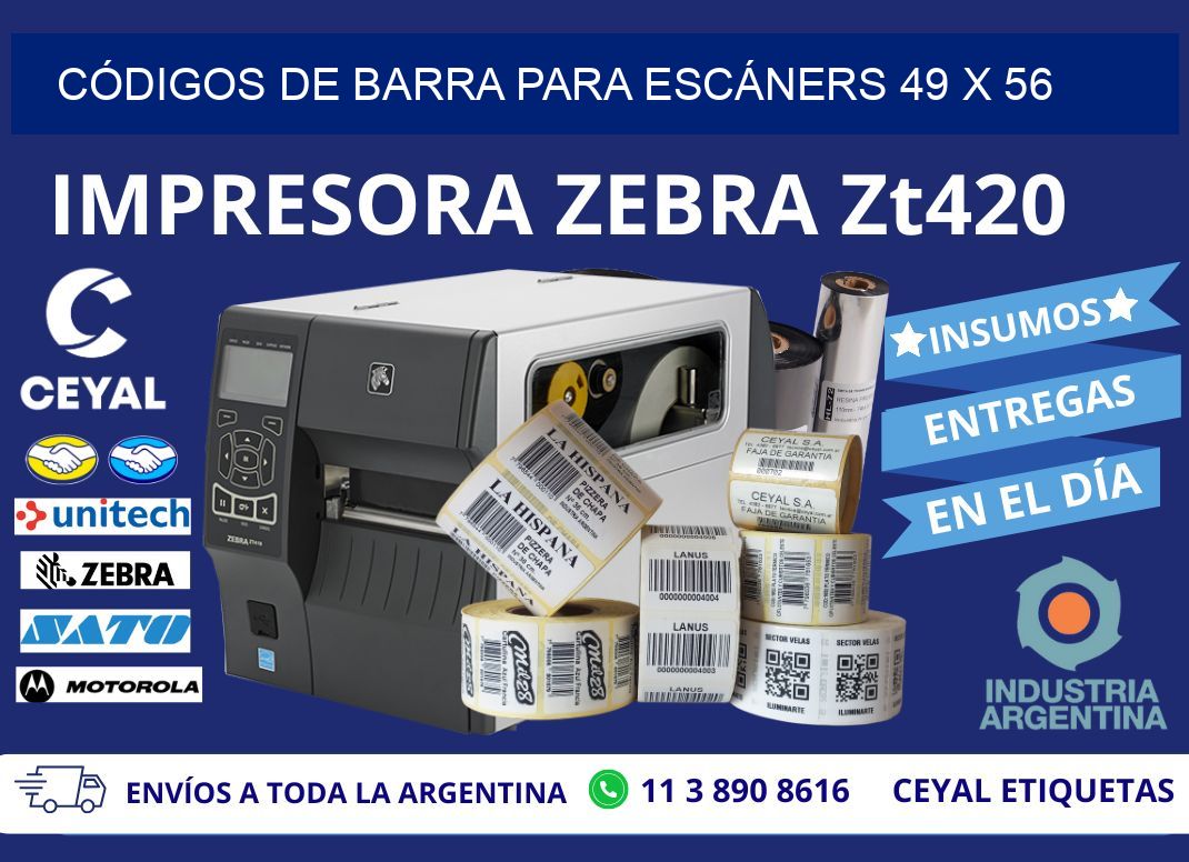 CÓDIGOS DE BARRA PARA ESCÁNERS 49 x 56