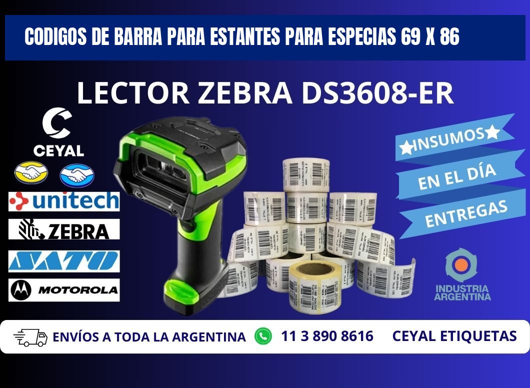 CODIGOS DE BARRA PARA ESTANTES PARA ESPECIAS 69 x 86