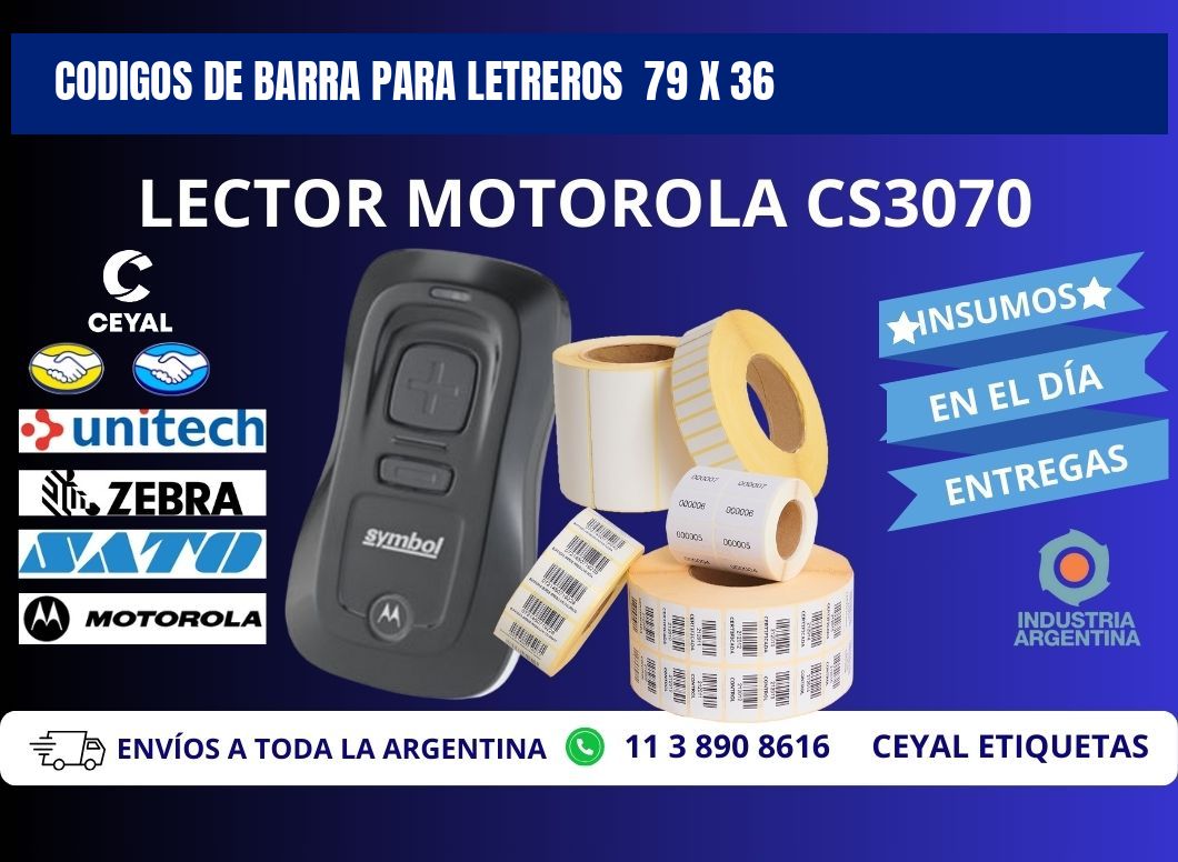 CODIGOS DE BARRA PARA LETREROS  79 x 36