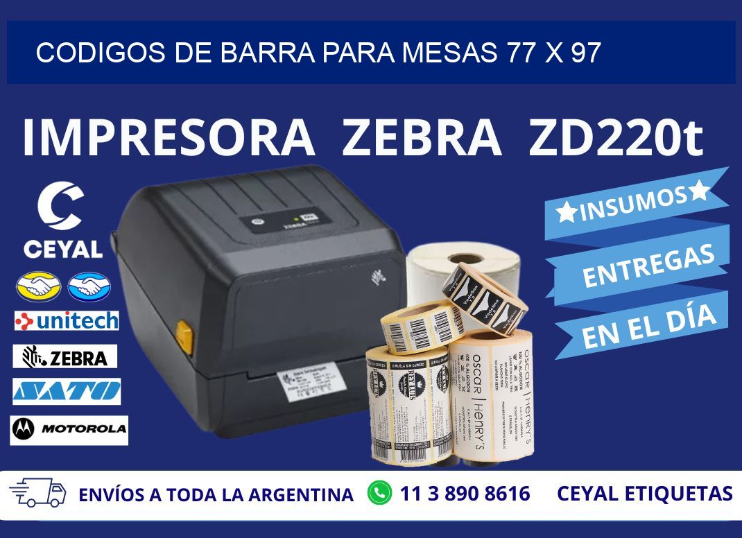 CODIGOS DE BARRA PARA MESAS 77 x 97