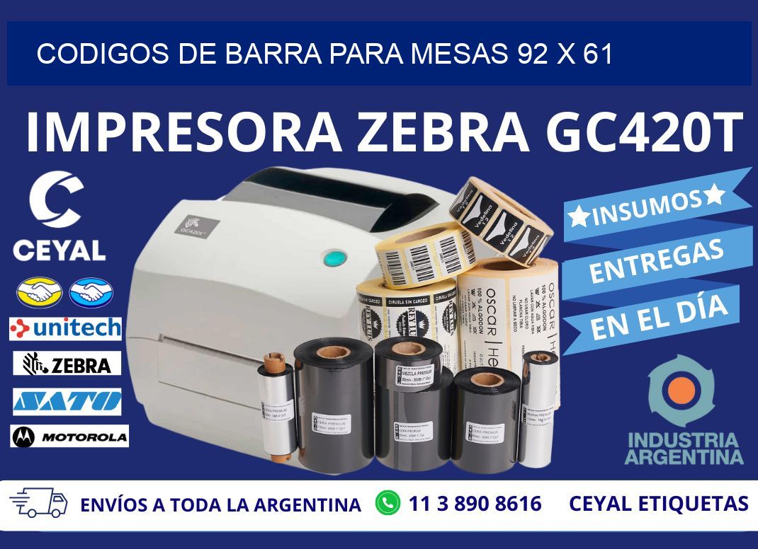 CODIGOS DE BARRA PARA MESAS 92 x 61