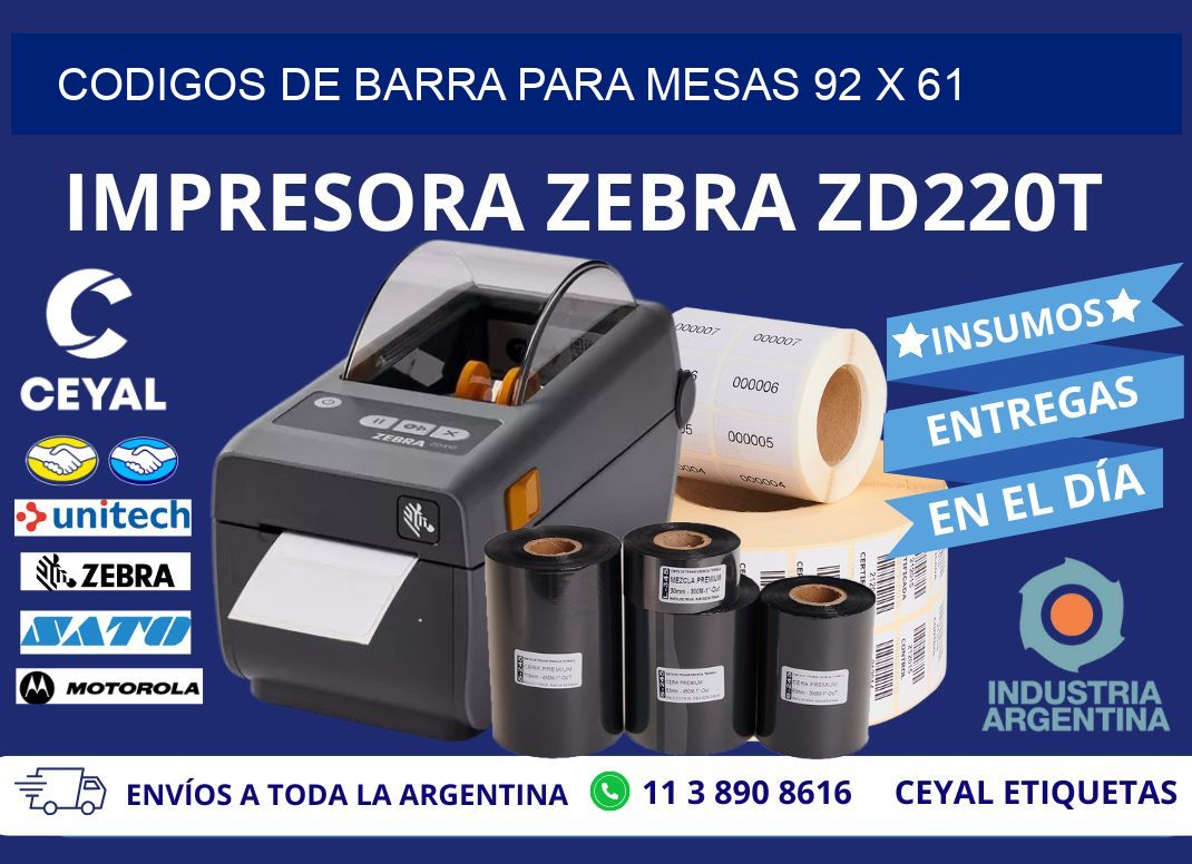 CODIGOS DE BARRA PARA MESAS 92 x 61
