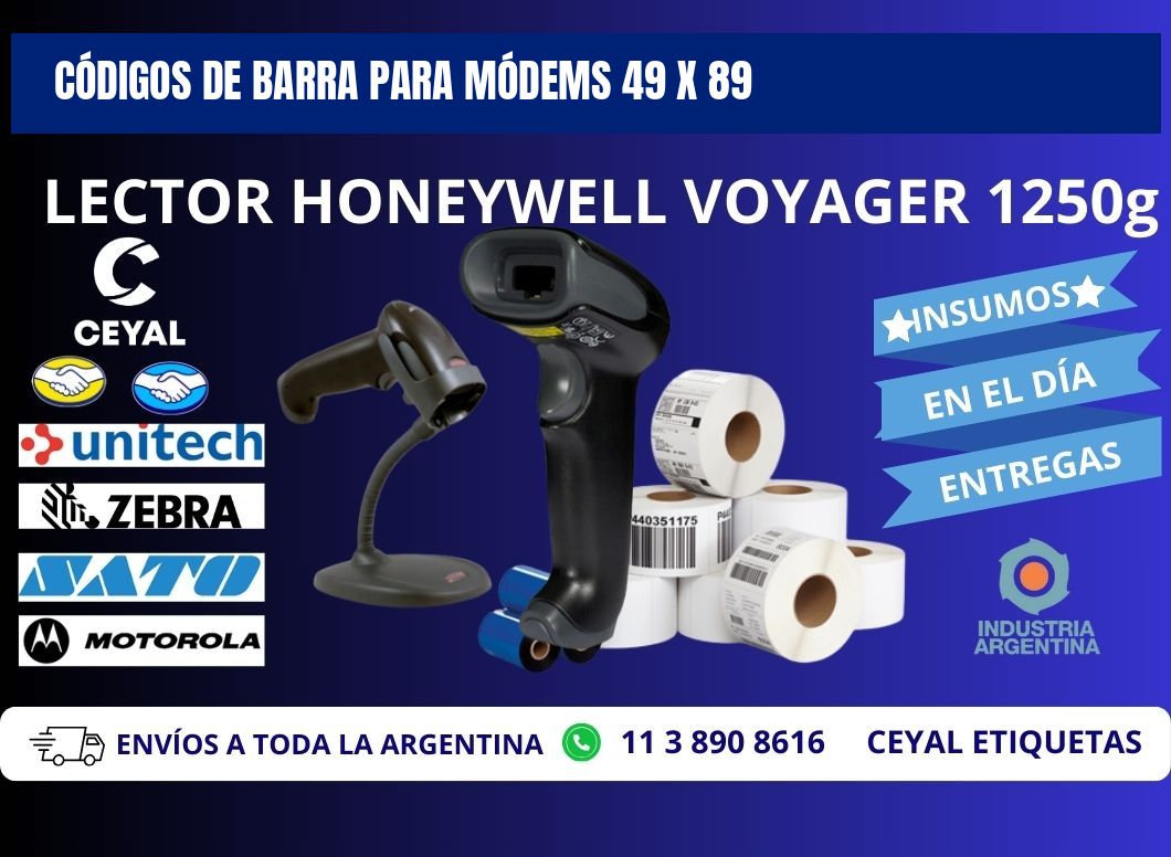 CÓDIGOS DE BARRA PARA MÓDEMS 49 x 89